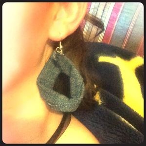 Blue jean earrings